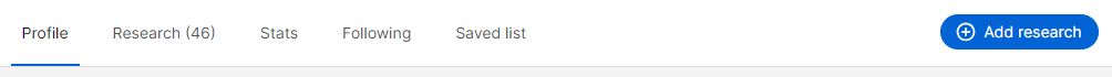 Profile view on adding new research paper von ResearchGate